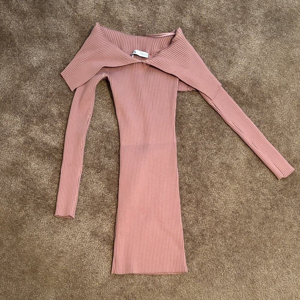 Zara Mauve Long Sleeve Dress